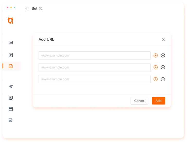 Adding your website URLs